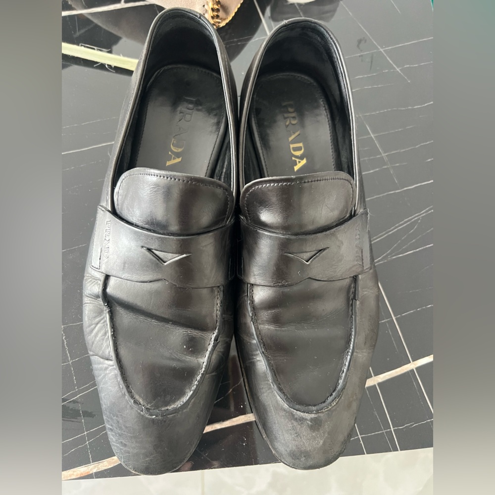 Prada Men's Elegant Black Slip-On Loafers